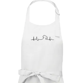 Kuchyňská zástěra Jezevčík EKG - Pánská zástěra na vaření - Univerzální velikost ( Bílá )
