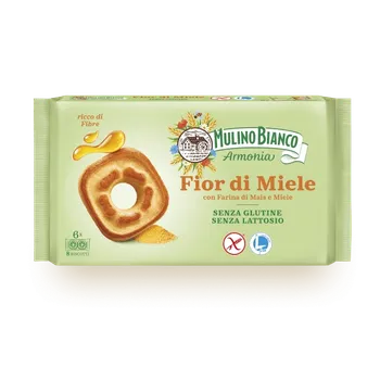 Mulino Bianco bezlepkové medové sušenky (Fior di Miele) 250g