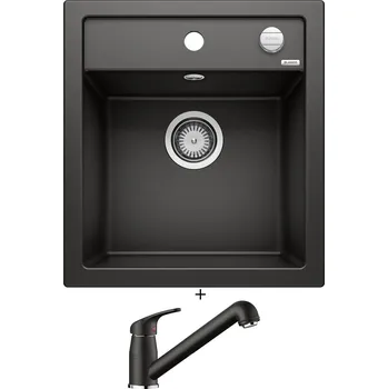 Kuchyňský dřez Granitový dřez SET Blanco DALAGO 45 černá s excentrem 525869 + Blanco DARAS-S černá 526153