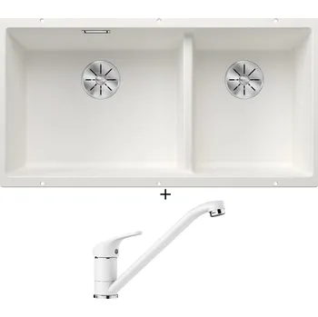 Granitový dřez Dřez pod desku SET Blanco SUBLINE 480/320-U bílá 523588 + Blanco DARAS bílá 517724