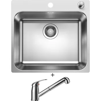 Nerezový dřez Nerezový dřez SET Blanco SUPRA 500-IF/A R12 nerez kartáčovaný s táhlem 526355 + Blanco DARAS-S chrom 517731