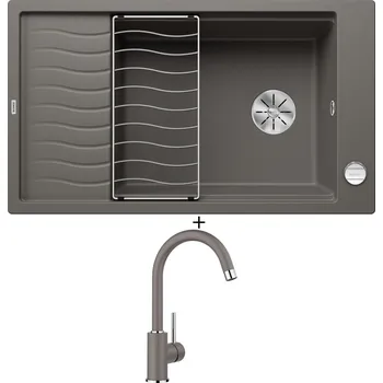 Granitový dřez Granitový dřez SET Blanco ELON XL 8 S šedá vulkán + excentrické ovládání + Blanco MIDA šedá vulkán 526965