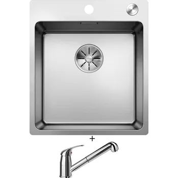Nerezový dřez Nerezový dřez SET Blanco ANDANO 400-IF/A nerez hedvábný lesk s excentrem PushControl 525244 + Blanco DARAS-S chrom 517731