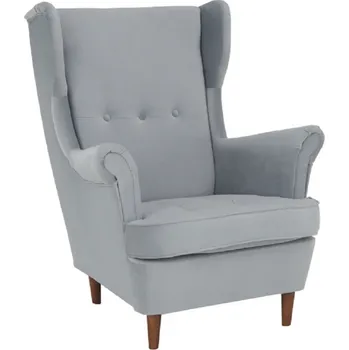 Obývací stěna Křeslo ušák, světlešedá/ořech, RUFINO 3 NEW