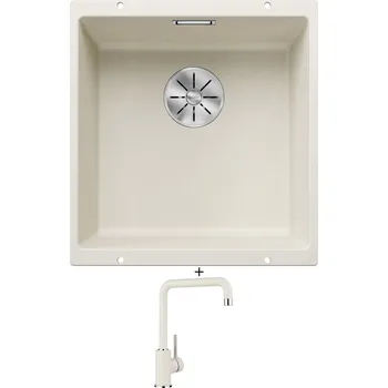 Kuchyňský dřez Dřez pod desku SET Blanco SUBLINE 400 U bílá soft 527166 + Blanco MILI bílá soft 527461