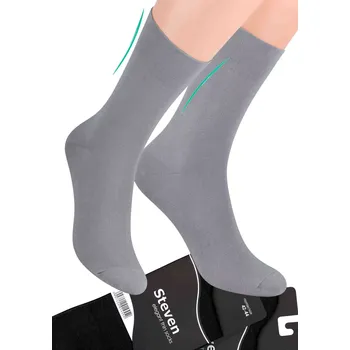 Dámské ponožky Pánské oblekové ponožky jednobarevné 107 STEVEN Barva/Velikost: šedá / 39/41