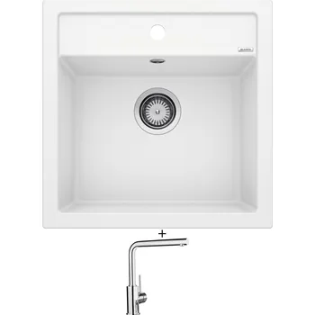 Granitový dřez Granitový dřez SET Blanco DALAGO 5 bílá + Blanco MILA chrom 519414