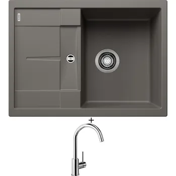 Kuchyňský dřez Granitový dřez SET Blanco METRA 45 S Compact šedá vulkán 527286 + Blanco MIDA chrom 517742