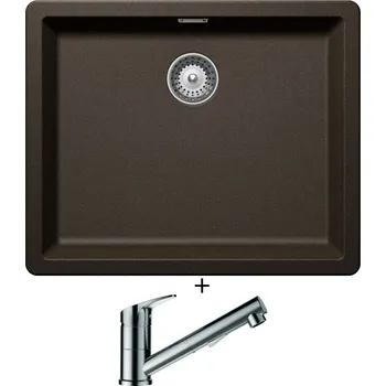 Granitový dřez Dřez pod desku SET Schock GREENWICH N-100L U Bronze + Schock EVINAS 577120 nerez