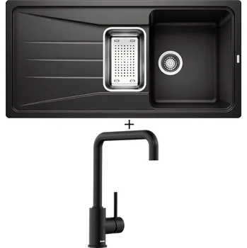 Granitový dřez Granitový dřez SET Blanco SONA 6 S černá + nerezová miska + Blanco MILI černá matná 526665