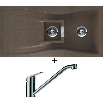Granitový dřez Granitový dřez SET Schock WATERFALL D-150 Bronze + Schock EVINAS 577000 nerez