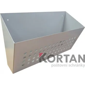 Poštovní schránka Nástěnný děrovaný košík (šířka 500 mm)- zásobník na prospekty, letáky, tiskoviny, reklamní tisk - RAL standardní RAL 7016 - antracit