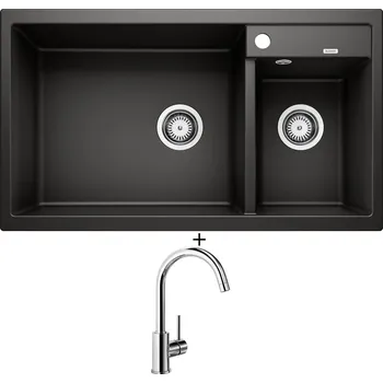 Granitový dřez Granitový dřez SET Blanco METRA 9 antracit 513273 + Blanco MIDA chrom 517742