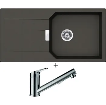 Granitový dřez Granitový dřez SET Schock MANHATTAN D-100L Asphalt + Schock EVINAS 577120 nerez