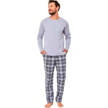 Pánské pyžamo Pánské pyžamo Wiliam 1264/21 HOTBERG Barva/Velikost: šedá světlá / XXL