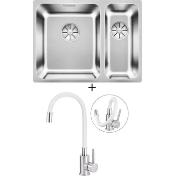 Nerezový dřez Dřez pod desku SET Blanco SOLIS 340/180-U nerez kartáčovaný 526129 + Deante NEO LUNO BOC W720 nerez