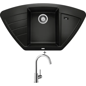 Granitový dřez Granitový dřez SET Blanco ZIA 9 E černá 526031 + Blanco MIDA chrom 517742