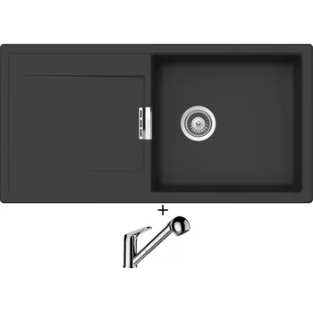 Granitový dřez Granitový dřez SET Schock MONO D-100L Dusk + Schock COSMO 525122 chrom