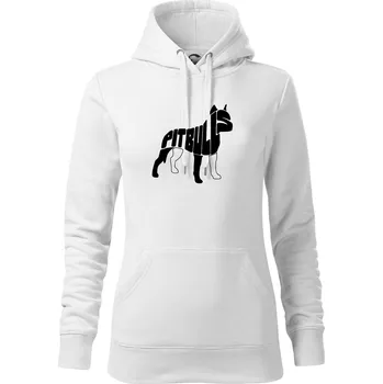 Dámská mikina Pit Bull Teriér - Mikina dámská Cape s kapucí - XL ( Bílá )