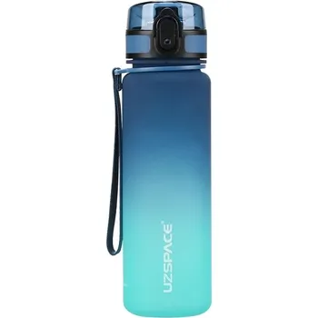 Sportovní láhev s brčkem - Modrá a zelená,1,0 l