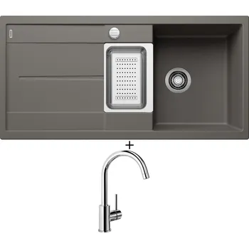 Granitový dřez Granitový dřez SET Blanco METRA 6 S šedá vulkán s excentrem 527295 + Blanco MIDA chrom 517742