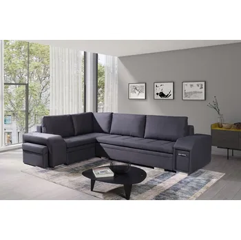 Obývací stěna Sedací souprava Alana L tm.šedá