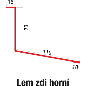 Plot Lem zdi horní 2,0 M BRAVO - Klempířské prvky Barva: RAL 3009 - Terakota (červenohnědá), Velikost: 1 metr
