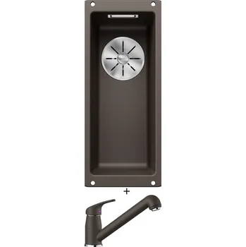 Granitový dřez Dřez pod desku SET Blanco SUBLINE 160-U kávová 523405 + Blanco DARAS-S kávová 517740