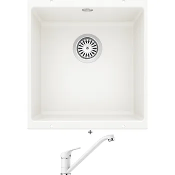 Granitový dřez Dřez pod desku SET Blanco ROTAN 400 U bílá 521334 + Blanco DARAS bílá 517724