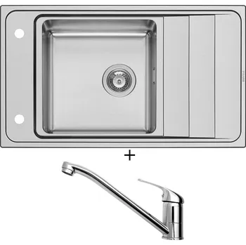 Nerezový dřez SET Pyramis STUDIO (86X50) 1B 1D nerez + Pyramis ASALIA chrom