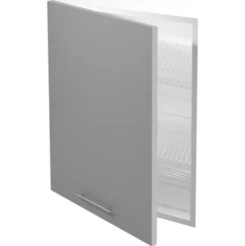 Kuchyňská linka Horní skříňka s odkapávačem MARCIE GC-60/72, dvířka: světle šedý lesk + vyzvednutí ZDARMA