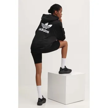 Dámská mikina Mikina adidas Originals Trefoil Hoodie IU2409 černá 99X, vel. XS
