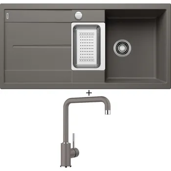 Granitový dřez Granitový dřez SET Blanco METRA 6 S šedá vulkán s excentrem 527295 + Blanco MILI šedá vulkán 527460
