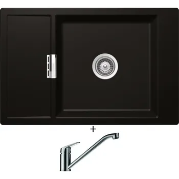 Kuchyňský dřez Granitový dřez SET Schock MONO D-100XS Night + Schock EVINAS 577000 nerez