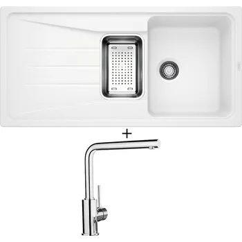 Granitový dřez Granitový dřez SET Blanco SONA 6 S bílá + nerezová miska + Blanco MILA chrom 519414