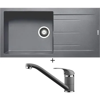 Granitový dřez Granitový dřez SET Pyramis ALAZIA (100x50) 1B 1D tmavě šedá + Pyramis ASALIA tmavě šedá