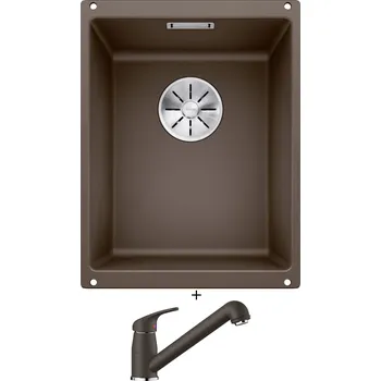 Granitový dřez Dřez pod desku SET Blanco SUBLINE 320-U kávová 523415 + Blanco DARAS-S kávová 517740