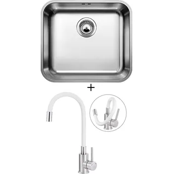 Nerezový dřez Dřez pod desku SET Blanco SUPRA 450-U nerez kartáčovaný 518203 + Deante NEO LUNO BOC W720 nerez