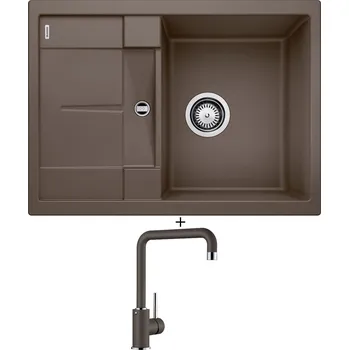 Kuchyňský dřez Granitový dřez SET Blanco METRA 45 S Compact kávová 519570 + Blanco MILI kávová 523111