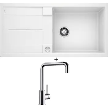 Granitový dřez Granitový dřez SET Blanco METRA XL 6 S bílá + excentrické ovládání + Blanco MILI chrom 519413