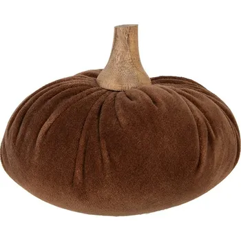 Bytová dekorace Hnědá textilní dekorace dýně Pumpkin L - Ø 15*12 cm