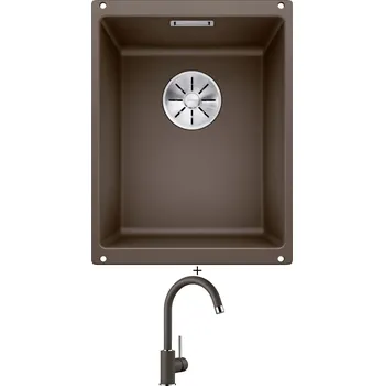 Dřez pod desku SET Blanco SUBLINE 320-U kávová 523415 + Blanco MIDA kávová 519423