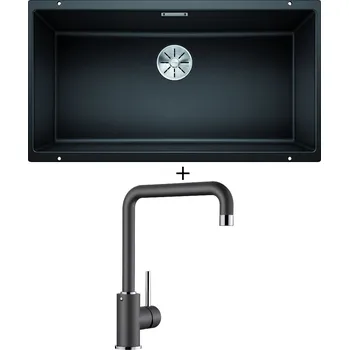 Granitový dřez Dřez pod desku SET Blanco SUBLINE 800 U antracit 523141 + Blanco MILI antracit 523103