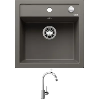 Granitový dřez Granitový dřez SET Blanco DALAGO 5 šedá vulkán s excentrem 527244 + Blanco MIDA chrom 517742