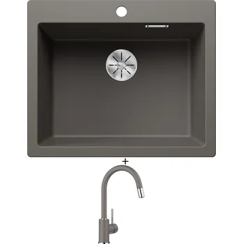 Granitový dřez Granitový dřez SET Blanco PLEON 6 šedá vulkán 527320 + Blanco MIDA-S šedá vulkán 526967