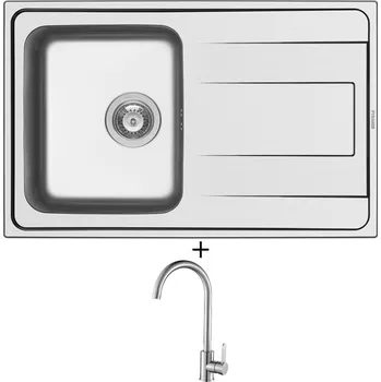 Nerezový dřez Nerezový dřez SET Pyramis ALEA (79x50) 1B 1D nerez + Laveo BONA BAB 268D nerez