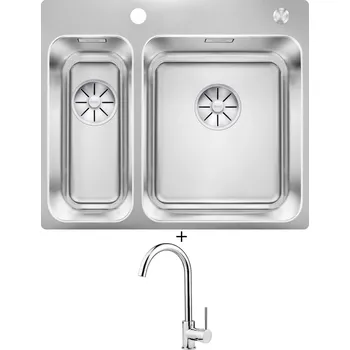 Nerezový dřez Nerezový dřez SET Blanco SOLIS 340/180-IF/A nerez kartáčovaný s excentrem PushControl 526132 + Deante ASTER 062 M chrom