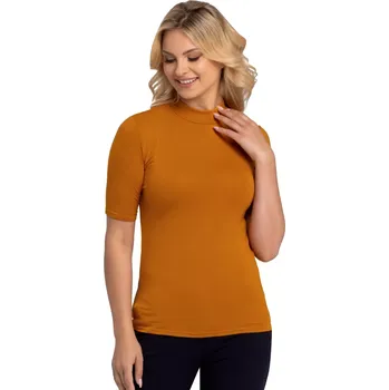 Kalhotky Dámské jednobarevné tričko Edith Babell Barva/Velikost: okrová / XS/S