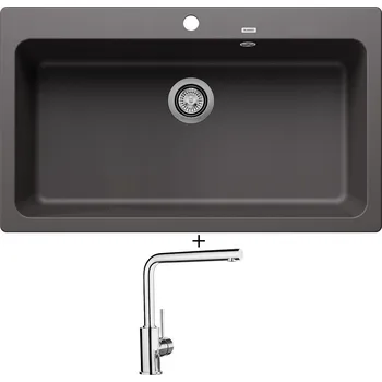 Granitový dřez Granitový dřez SET Blanco NAYA XL 9 šedá skála 521813 + Blanco MILA chrom 519414