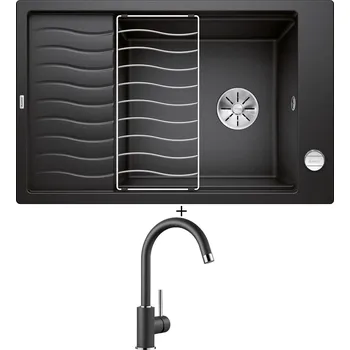 Granitový dřez Granitový dřez SET Blanco ELON XL 6 S antracit + excentrické ovládání + Blanco MIDA antracit 519415